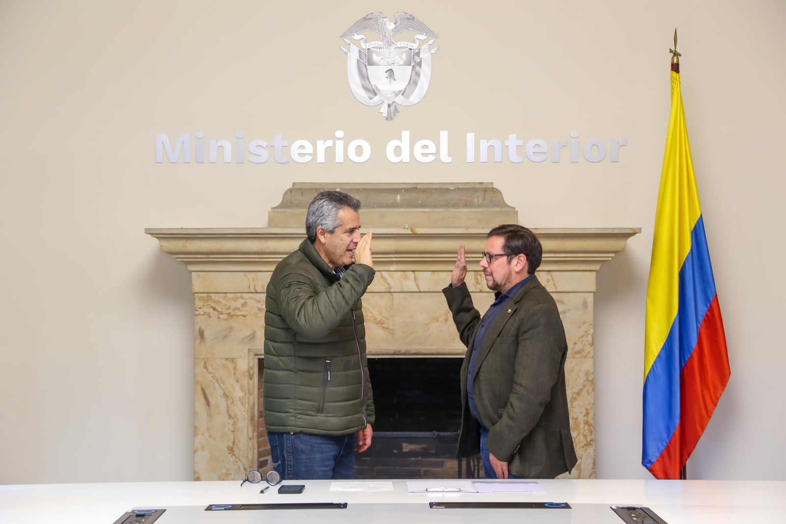 Diego Cancino, en su posesión como Viceministro General del Interior Diego Cancino, en su posesión como Viceministro General del Interior