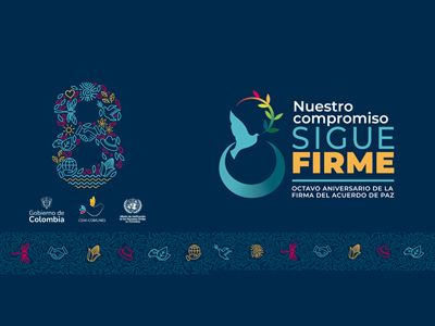 Aniversario del Acuerdo de Paz Banner sobre la conmemoración del Acuerdo de Paz
