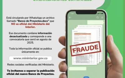 Atención: circula información falsa sobre el Banco de Proyectos Comunales